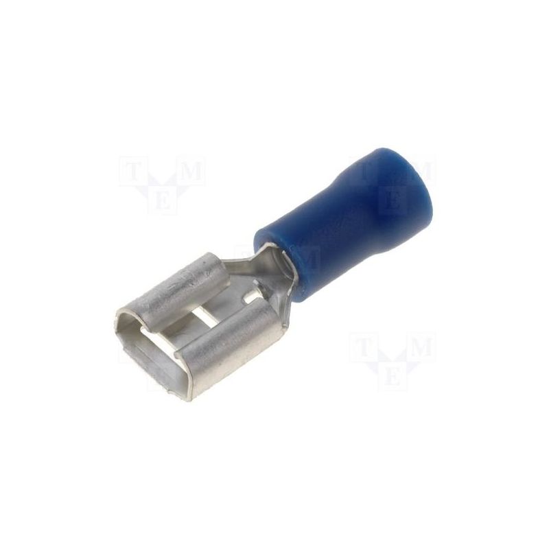 Steckverbinder flach crimp Flachsteckhülsen isoliert blau 6,4x0,8mm f